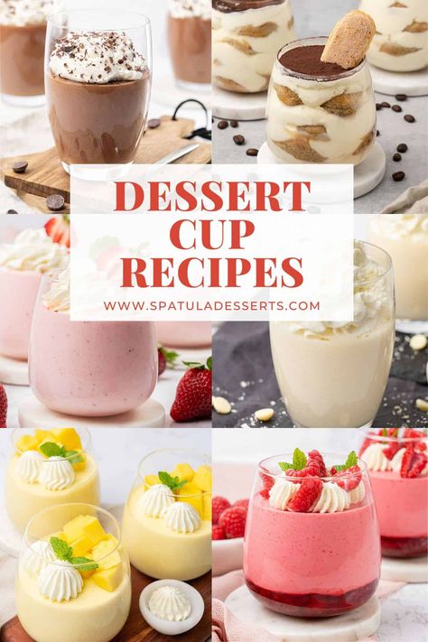 6 different types of dessert cup recipes. Dessert Cups Recipes Simple, Desert Cups Ideas, Layered Dessert Cups, Desserts In A Cup, Mini Dessert Easy, Cheesecake Cups Recipe, Cup Recipes, Cups Recipes, Canadian Dessert