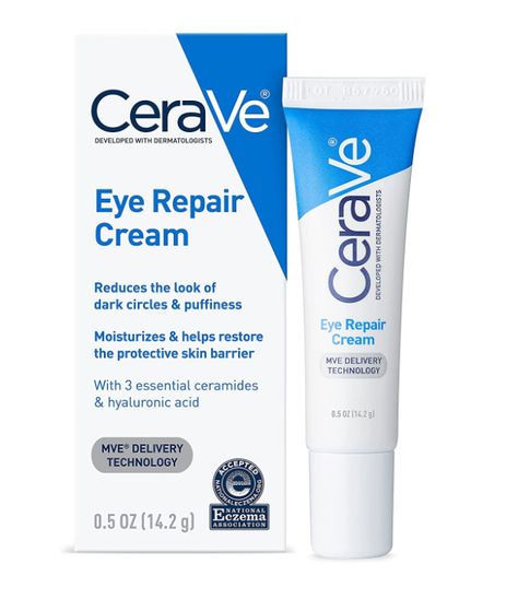 CeraVe Eye Repair Cream | Under Eye Cream for Dark Circles and Puffiness | Suitable for Delicate Skin Under Eye Area | 0.5 Ounce Cerave Eye Cream, Cerave Eye Repair Cream, Drugstore Eye Cream, Eye Repair Cream, Cream For Dark Circles, Under Eye Cream, Hydrating Eye Cream, Eye Cream For Dark Circles, Best Eye Cream