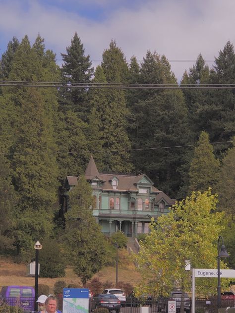 #mansion #gothic #oregon Oregon Forest House, Homes In Oregon, Ashland Oregon Aesthetic, Oregon Gothic, Oregon Architecture, Pnw Gothic, Houses In Oregon, Oregon Houses, Oregon Aesthetic