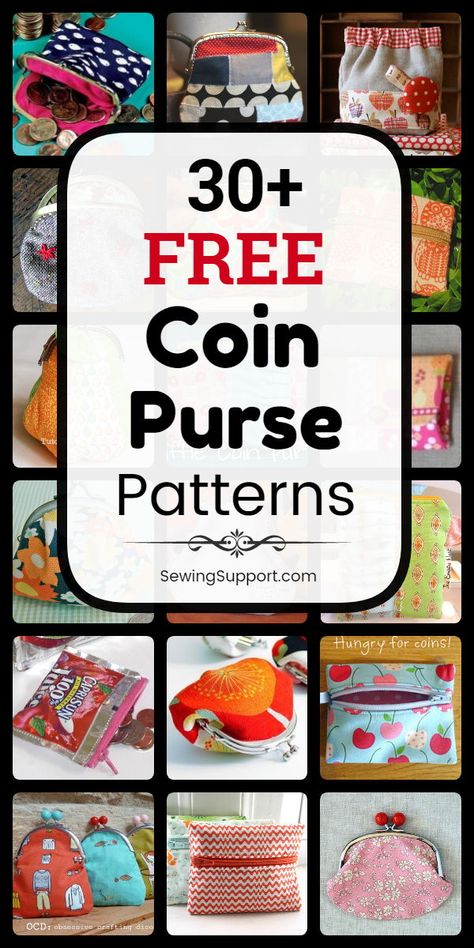 Wallet Sewing Pattern Free, Diy Gift For Kids, Diy Coin Purse, Purse Patterns Free, Coin Purse Pattern, Coin Purse Tutorial, Wallet Sewing Pattern, Tutorial Sewing, Purse Sewing Patterns