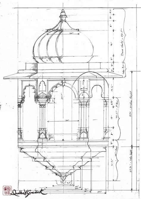 Architecture Blueprints, Indian Temple Architecture, Ancient Indian Architecture, Architecture Drawing Plan, Mughal Architecture, Temple Design For Home, Yantai, Mosque Architecture, Architecture Design Drawing