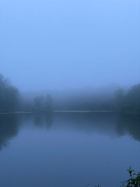 Lagoon Aesthetic Dark, Blue Foggy Aesthetic, Blue Lake Aesthetic, Blue Fog Aesthetic, Foggy Lake Aesthetic, Twilight Hour Aesthetic, Lake Aesthetics Dark, Foggy Blue Aesthetic, Fog Aesthetic Dark