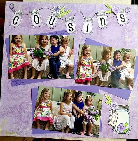 Cousins - Scrapbook.com Cousin Scrapbook Layouts, Cousins Scrapbook Layouts, Cousin Scrapbook Ideas, Scrapbook Ideas For Grandma, Sister Scrapbook Ideas, Cousins Pictures, Scrapbook Sample, Olivia Book, Scrapbooking Quotes