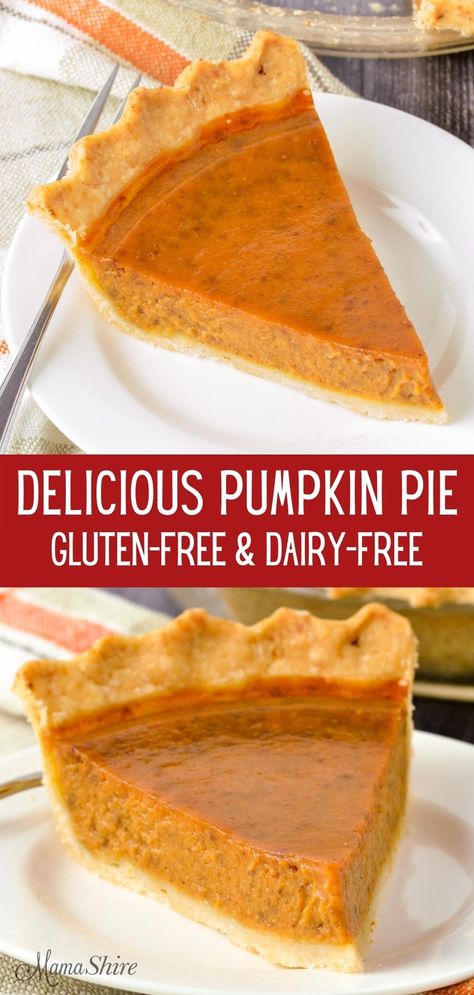 Dairy Free Thanksgiving, Dairy Free Pumpkin Pie, Gluten Free Dairy Free Dessert, Gluten Free Pumpkin Pie, Dairy Free Pumpkin, Mom Kitchen, Easy Gluten Free Desserts, Gluten Free Pie, Gluten Free Dairy Free Recipes