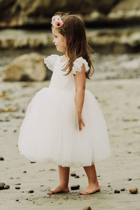 Wedding Dresses - Fattiepie Dresses | Wedding Chicks Beachy Flower Girl Dresses, Beach Wedding Flower Girl Dress, Ring Bearers Ideas, Beach Flower Girl Dresses, Flower Girl Dress Ideas, Ring Bearer Outfits, Girl Dress Ideas, Flower Girls And Ring Bearers, Flower Girl Outfit