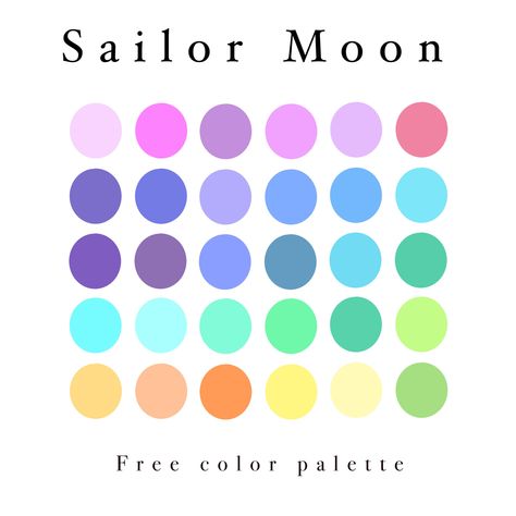 90s Anime Palette, Hatsune Miku Color Palette, Hello Kitty Color Palette, Adventure Time Color Palette, Anime Colour Palette, 90s Anime Color Palette, Sailor Moon Color Palette, 90s Palette, Kidcore Color Palette