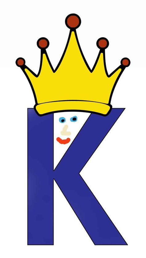 K is for King Letter Craft Easy Printable Preschool Activity - A Crafty Life K For King Craft, K Is For King Craft, K Is For King Preschool Craft, Letter K Crafts For Preschoolers Kite, K Template Letter, Letter K Crafts For Preschoolers, Letter K Craft, K Is For King, K Stencil Letter