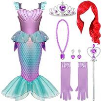 Mermaid Dress Girls, Purple Princess Dress, Little Mermaid Dress, Girls Mermaid Costume, Toddler Dress Up, Girls Halloween Dress, Ariel Costumes, Toddler Princess Dress, Little Mermaid Dresses