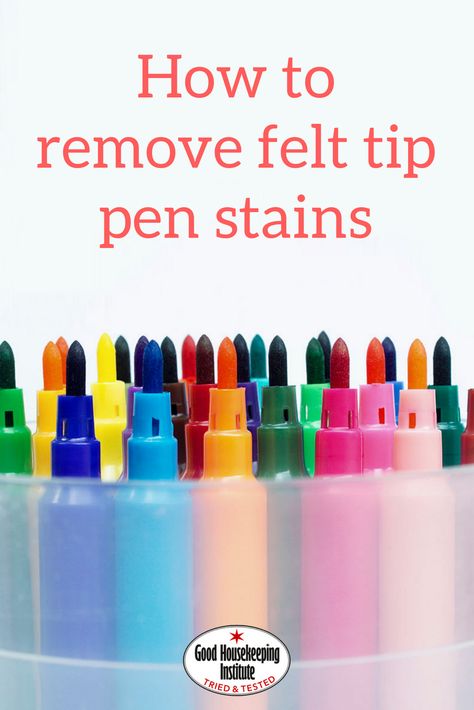 Stain removal: How to get rid of felt tip pen stains from carpets and washable fabrics Marker Stain, Pen Stain, Stain Remover Carpet, Stain On Clothes, Felt Tip Markers, Flair Pens, Pink Pens, Stained Table, Felt Tip