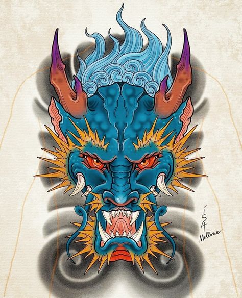 Dragon Koi Tattoo Design, Tigre Y Dragon, Koi Dragon Tattoo, Sailor Jerry Tattoo Flash, Dragon Head Tattoo, Dragon Tattoo Sketch, Foo Dog Tattoo, Dragon Tattoo Art, Family Tattoo Designs