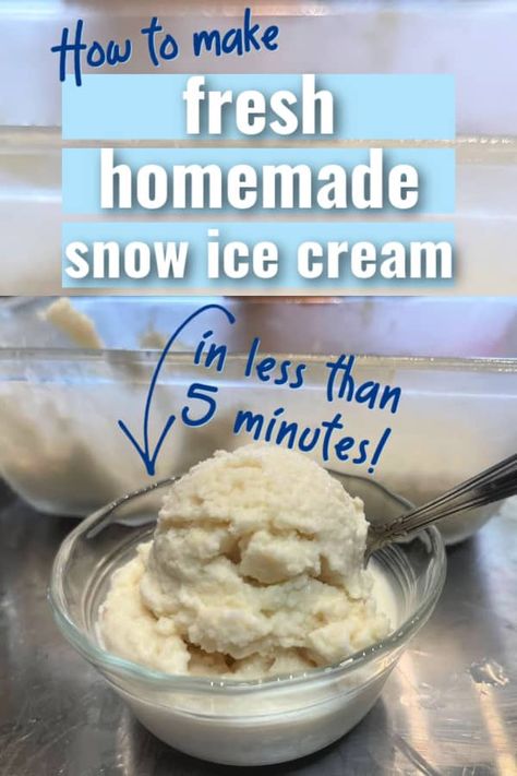 How to make fresh, southern homemade snow ice cream | Grow Where You Sow How To Make Snow Cream Homemade, How To Make Snow Ice Cream, How To Make Snow Cream, Snow Cream Recipe With Milk, Snow Ice Cream Recipe Easy, Snow Creme, Snow Ice Cream Recipe, Snowcream Recipe, Homemade Snow