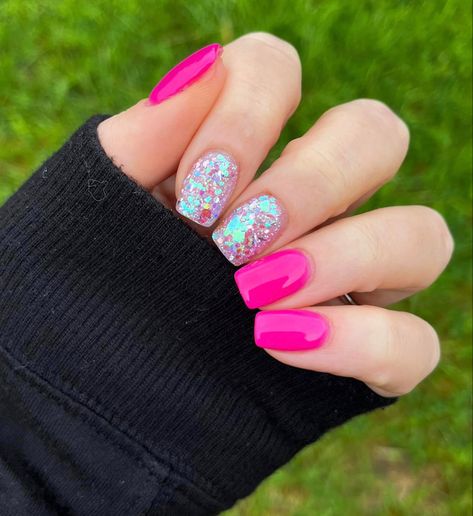 Bright Dip Nails, Neon Dip Nails, Revel Nail Dip Powder, Revel Nail Dip, Revel Nail, Perfect Ten, Girl Time, Pink Glitter Nails, Dip Nails