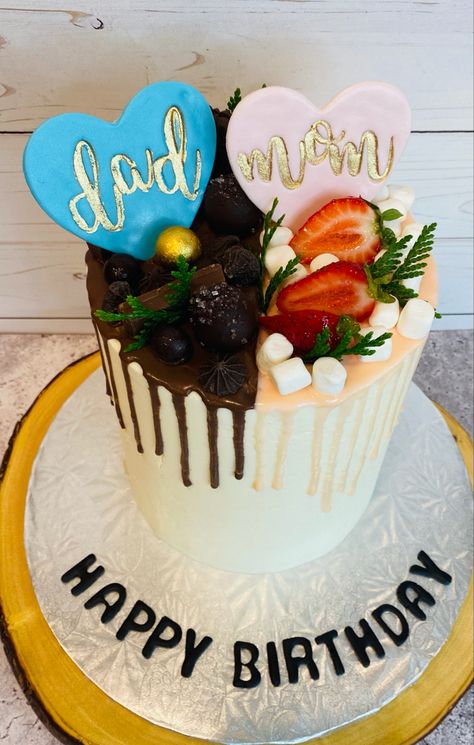 Parents Birthday Cake, Bday Cake For Dad, 60th Birthday Cake For Mom, Birthday Cake For Mum, Cake Mom, Unknown Person, Surprise Ideas, Chocolate Birthday Cake, Birthday Cake For Mom