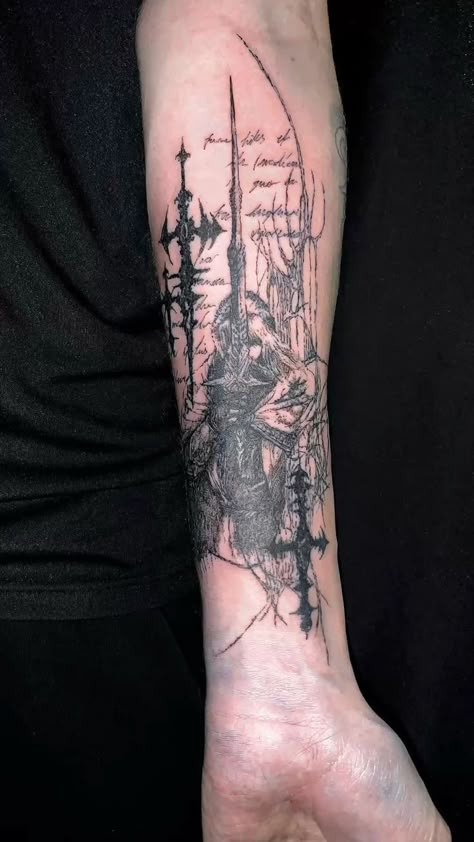 Tattoo Half Sleeves Men, Lower Arm Sleeve Tattoo, Elden Ring Tattoo, Underarm Tattoo, Pet Tattoos, Simple Tattoos For Guys, Sigil Tattoo, Full Arm Tattoos, Clever Tattoos