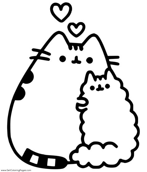 Pusheen Coloring Pages, Easter Coloring Book, Heart Coloring Pages, Cat Stamp, Easter Colouring, Cat Coloring Page, Coloring Pages For Girls, Cartoon Coloring Pages, Paper Crafts Origami