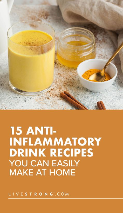 Raise a glass to these anti-inflammatory drinks, like Turmeric Latte and a Green Smoothie recipes, you can make at home with simple, healthy whole foods. Inflammation Smoothie, Inflammation Diet Recipes, Inflammation Foods, Anti Inflamatory, Anti Inflammation Recipes, Low Carb High Fat Diet, Inflammation Diet, Best Diet Foods, Baking Soda Beauty Uses