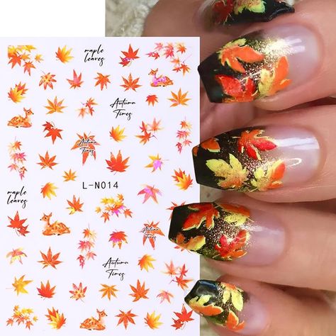 Amazon.com: 8 Sheets Ocean Animals Nail Art Sticker 3D Self-Adhesive Laser Mermaid Jellyfish Design Nail Decals Starfish Dolphin Colorful Shell Nail Art Sticker Decoration for Women Manicure Accessories Supplies : Beauty & Personal Care Leaves Nail Art, Thanksgiving Decals, Autumn Nail Art, Fall Leaves Nail Art, Leaf Pumpkin, Thanksgiving Nail Art, Animal Nail Art, Sticker Decoration, Nail Art Stickers Decals