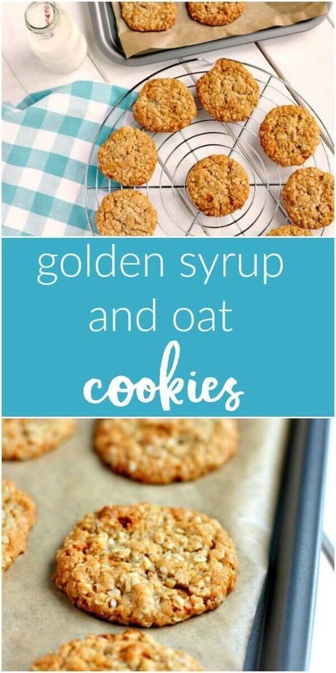 Golden Oat Cookies, Egg Free Biscuit Recipe, Easy Biscuit Recipe Uk, Oats Cookies Recipe Easy, Recipes With Golden Syrup, Easy Biscuit Recipe Kids, Hobnobs Recipe, Oat Cookie Recipes, Easy Oat Cookies