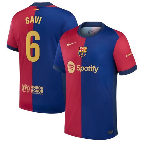 Gavi Barcelona Nike 2024/25 Home Replica Player Jersey - Royal Gavi Barcelona, Barcelona Shirt, Barcelona Jerseys, Match Day, The Pitch, Soccer Jerseys, Football Jerseys, Fc Barcelona, Soccer Jersey