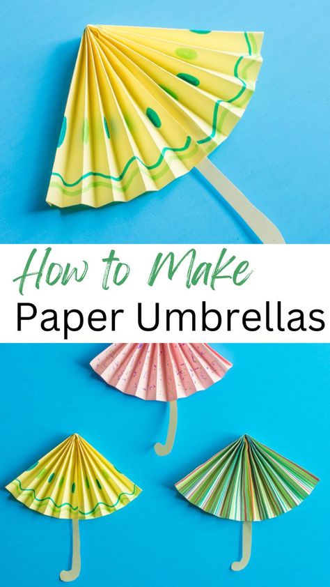 April showers bring May flowers, but with these easy-to-make folded paper umbrellas, you'll be ready for any downpour! Learn how to make your own colorful and cute paper umbrellas with this step-by-step tutorial from Homan at Home. Perfect for a rainy day craft activity or April-themed decor! Rainy Season Craft For Kids, Spring Paper Flowers, Umbrella Craft, Weather Crafts, Paper Folding Crafts, Seasons Activities, Rainy Day Crafts, Easy Paper Flowers, Paper Craft Ideas