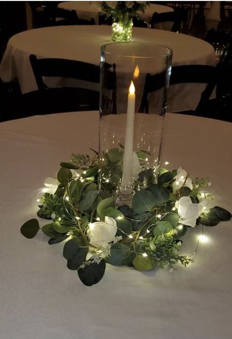 Cute And Simple Centerpieces, Wedding Rehearsal Ideas Table Decorations, Save Green Centerpieces, Wedding Anniversary Centerpiece Ideas, Wedding Centerpieces Eucalyptus Candles, Sweet 16 Table Centerpieces Simple, Home Made Centerpieces For Wedding, Elegant Green Centerpieces, Simple 15 Centerpieces