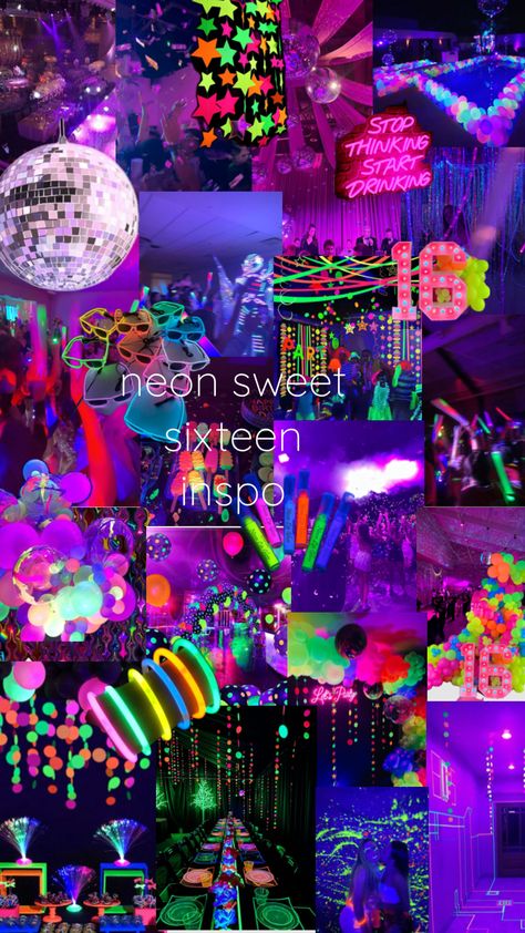 Sweet Sixteen, Sweet 16, In The Dark, Glow In The Dark, Party Ideas, Neon, Birthday