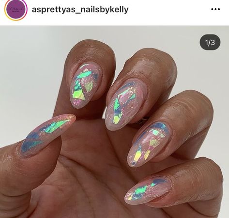 Mylar Nails, Encapsulated Nails, Unicorn Nails, Gel Nails, Nails