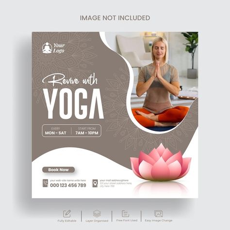 Yoga Social Media, Post Yoga, Banner Template Design, Name Writing, Web Banner, Travel Deals, Banner Template, Media Post, Social Media Post