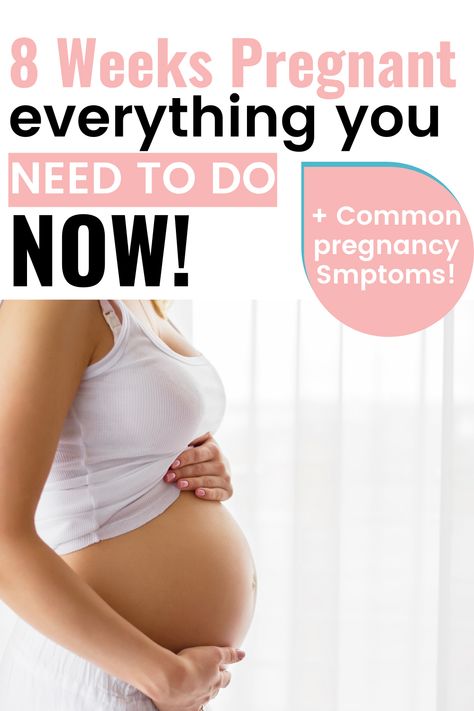 A lot is happening with your body at 8 weeks pregnant! Find out everything you need to know about being 8 weeks pregnant including what will happen at your first prenatal doctor’s appointment. 8weeks Pregnant, 8 Weeks Pregnant, 11 Weeks Pregnant, 13 Weeks Pregnant, 27 Weeks Pregnant, 12 Weeks Pregnant, 40 Weeks Pregnant, Traveling Pregnant, 24 Weeks Pregnant