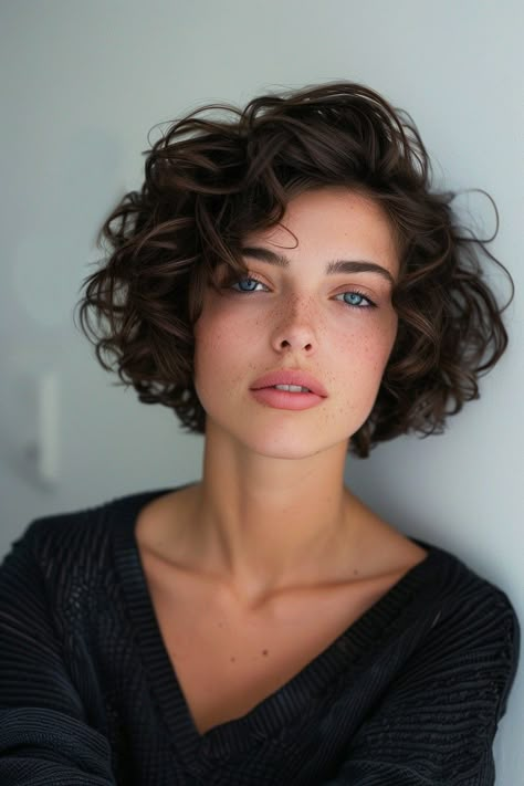 Short Bob Haircuts For Curly Hair, Naturally Wavy Bob, Pelo Ondulado Natural, Girls Haircuts, Bob Ideas, Short Wavy Haircuts, Flamboyant Gamine, Natural Curly Hair Cuts, Short Wavy Bob