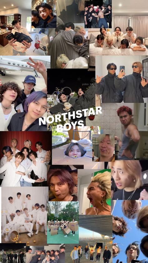 The pictures in the collage showcase the Northstarboys⭐️🎶 Justin Ryan, Cute Asian Guys, Iphone Wallpaper Vintage, Boy Group, Asian American, North Star, Wallpapers Vintage, Asian Men, A Boy