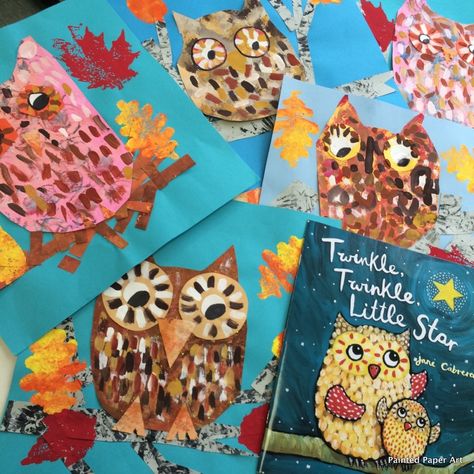 Twinkle Twinkle Little Star ~ The Art of Stories Vol. 3 Painted Paper Art, Art Education Projects, First Grade Art, Kindergarten Art Lessons, Literature Lessons, Book Art Projects, Kindergarten Art Projects, 2nd Grade Art, Fall Art Projects