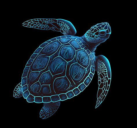 Stickers Sea Turtle Artwork, Turtle Artwork, Ohana Tattoo, Sea Creatures Drawing, Jellyfish Pictures, Sea Turtle Tattoo, Sea Turtle Art, Black Paper Drawing, Blue Artwork