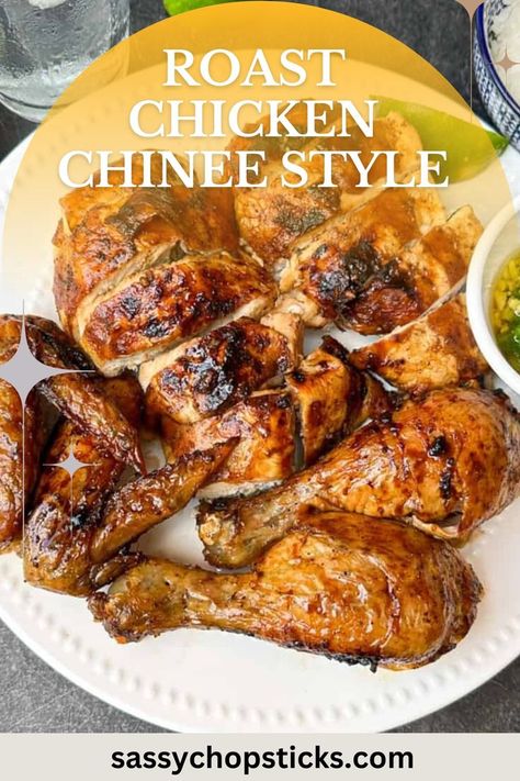 Give this Chinese-style Roast Chicken recipe a try! 🍗🥢 Savory and bursting with aromatic flavors, this dish puts a delicious twist on a classic roast chicken favorite. Chinese Poached Chicken, Korean Roast Chicken, Chinese Roast Chicken Recipes, Asian Roasted Chicken, Dnd Food, Chicken Chinese, Classic Roast, Roast Chicken Dinner, Roast Chicken Recipe