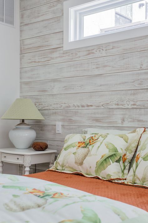 Wood Wall Limewash Feature Wall by Artistic Finishes of North Florida  #limewash #woodlimewash #featurewall #driftwood Wood Walls Bedroom, Bedroom Accent Wall, Feature Wall Bedroom, Panel Board, North Florida, Beach Wood, Bedroom Accent, Accent Wall Bedroom, Feature Walls