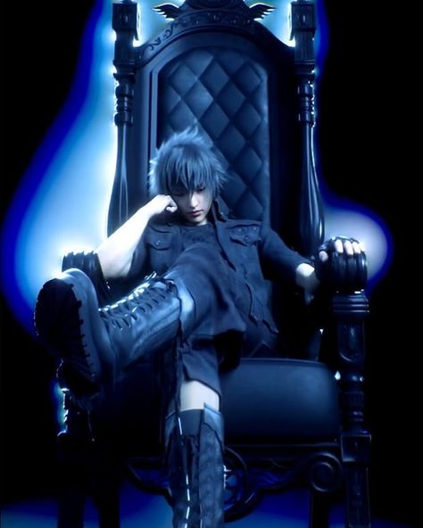 Noctis’s eyes flickered with mild interest as he straightened up. “Who are you?” he asked, his voice echoing through the hall. Kyraeil stepped forward, his armor clinking softly. “I am Kyraeil, and this is Chun Li. We have come seeking your wisdom, Noctis. We need your guidance to reclaim my kingdom from the darkness that has overtaken it.” Noctis leaned back, a faint smile playing on his lips. “Reclaiming a kingdom, huh? Sounds familiar.” He paused, his gaze turning introspective. “I once ha... Ffxv Aesthetic, Noctis Aesthetic, Noctis Ffxv, Ffxv Noctis, Noctis And Luna, Beauty And The Beast Art, Noctis Lucis Caelum, Final Fantasy X, Final Fantasy Art