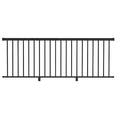 Freedom (Assembled: 8-ft x 3.5-ft) VersaRail Black Aluminum Deck Rail Kit with Balusters at Lowes.com Ograde Za Balkon, Square Balusters, Deck Railing Kits, Aluminum Railing Deck, Aluminum Balusters, Balcony Grill Design, Balcony Grill, Aluminum Decking, Deck Stairs