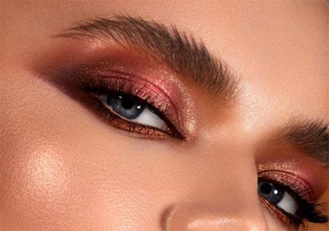 Reddish Eyeshadow Looks, Bronze Seduction Palette Looks, Natasha Denona Sunset Palette Looks, Natasha Denona Bronze Palette Looks, Natasha Denona Bronze Palette, Rust Makeup Look, Rust Makeup, Burgundy Eyeshadow Looks, Make Up Salon Ideas