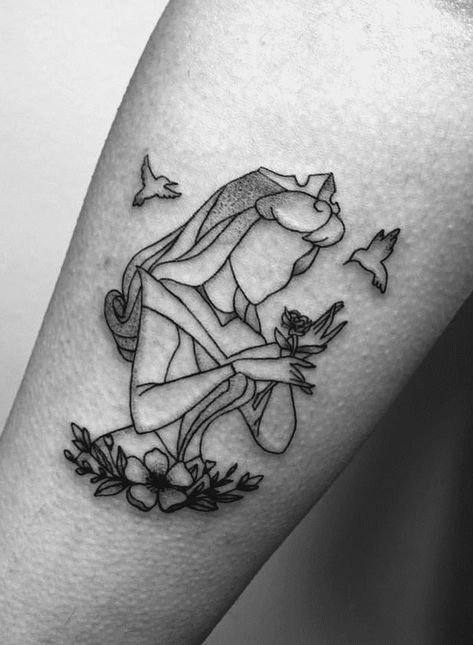 Princess Aurora Tattoo Design Images (Princess Aurora Ink Design Ideas) Disney Tattoos Sleeping Beauty, Disney Princess Minimalist Tattoo, Princess Aurora Crown Tattoo, Princess Aurora Tattoo Ideas, Aurora Crown Tattoo, Aurora Sleeping Beauty Tattoo, Aurora Tattoo Ideas, Disney Princess Tattoo Sleeve, Princess Aurora Tattoo