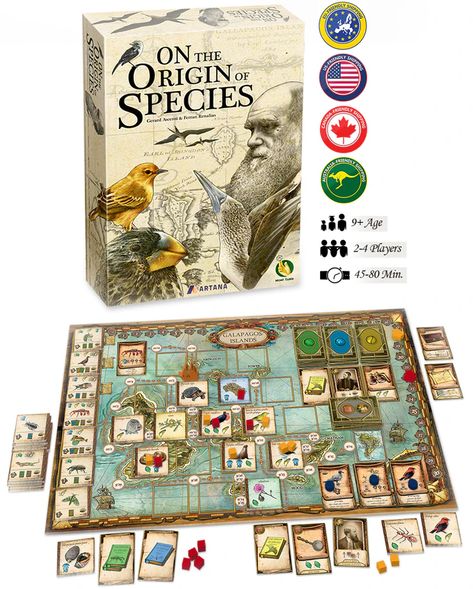 On The Origin of Species Board Game by Artana LLC — Kickstarter On The Origin Of Species, Kickstarter Design, Bord Games, The Origin Of Species, Board Game Room, Rpg Board Games, Origin Of Species, Wooden Board Games, Baby Play Activities