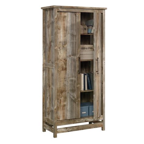 Sauder Granite Trace Storage Cabinet, Rustic Cedar Finish - Walmart.com - Walmart.com Rustic Storage Cabinets, Farmhouse Storage Cabinets, Farmhouse Storage, Cabinet Wardrobe, Wood Storage Cabinets, Storage Cabinet Shelves, Rustic Storage, Wardrobe Armoire, Door Storage