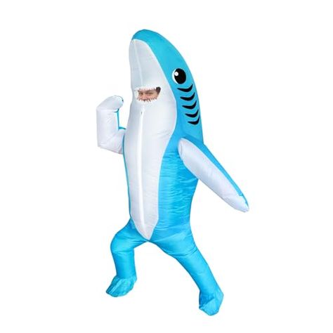 FXICH Inflatable Costume Adult shark costume-inflatable shark costume Funny Dress Party Costume for Adult Halloween Inflatable Costume blue Shark Costume Kids, Shark Halloween Costume, Mini Brands Toys Diy, Inflatable Shark, Costume Dinosaure, Toddler Fancy Dress, Adult Fancy Dress, Shark Costumes, Great Halloween Costumes