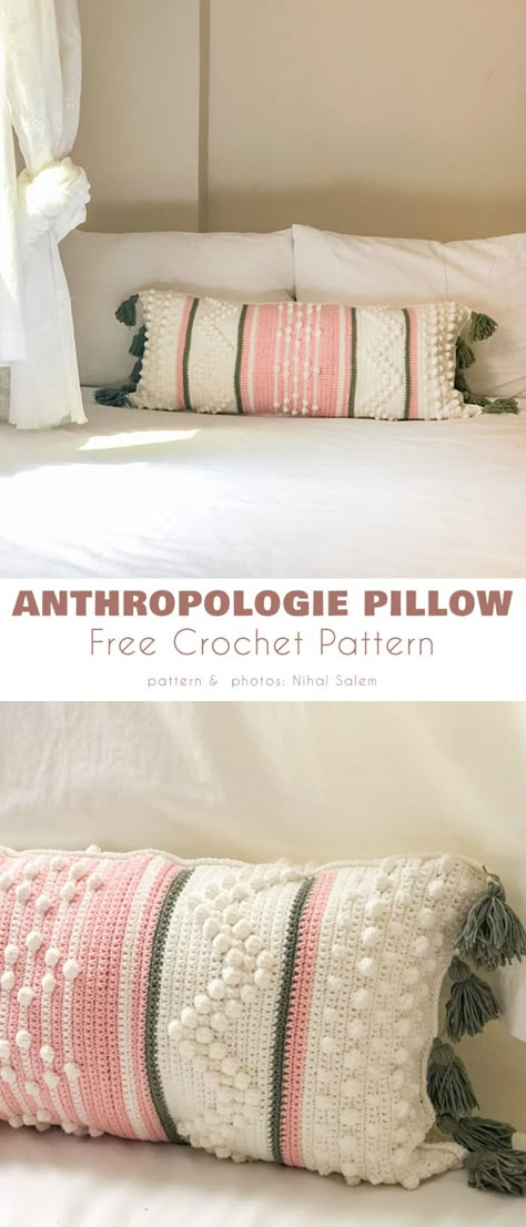 Anthropologie Pillows, Anthropologie Pillow, Crochet Pillow Patterns Free, Crochet Bodies, Throw Pillow Pattern, Pillow Crochet, Crochet Pillow Cover, Crochet Cushion Cover, Crochet Pillow Pattern