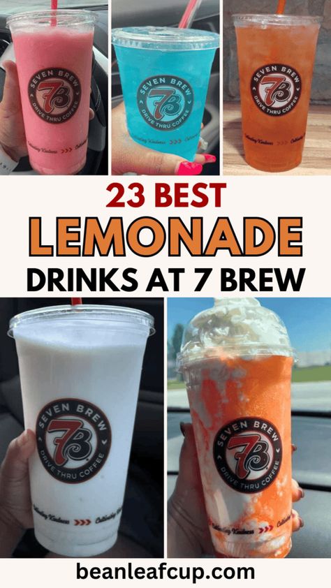 Seven Brew Drinks, 7 Brew Energy Drinks, Banana Syrup, Energy Drink Recipe, Blue Raspberry Lemonade, Green Tea Lemonade, Pineapple Syrup, Mango Lemonade, Passion Fruit Syrup