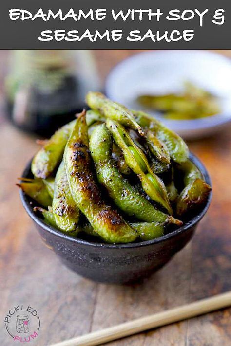 healthy snack japanese edamame Japanese Edamame, Heart Healthy Snacks, Edamame Recipes, Vegan Japanese, Asian Side Dishes, Sesame Sauce, Easy Asian Recipes, Japanese Recipes, Japanese Dishes