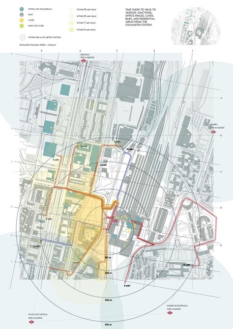 Pedestrian Mapping Architecture, Walking Distance Diagram, Accessibility Map Architecture, Context Map Landscape Architecture, Accessibility Diagram Architecture, Context Map Architecture, Context Map, Time Diagram, Architect Sketchbook