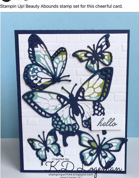 Stampin Up Butterfly Beauty Dies, Beauty Abounds Cards, Stampin Up Beauty Abounds, Stampin Up Butterfly Cards, Stampin Up Butterflies, Butterfly Brilliance, Butterfly Card, White Cards, Bee Cards