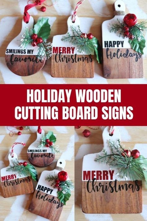 Board Signs, Wooden Boards, Holiday Ribbon, Christmas Wood Crafts, Craft Show Ideas, Christmas Wood, Xmas Crafts, Christmas Crafts Diy, Christmas Signs