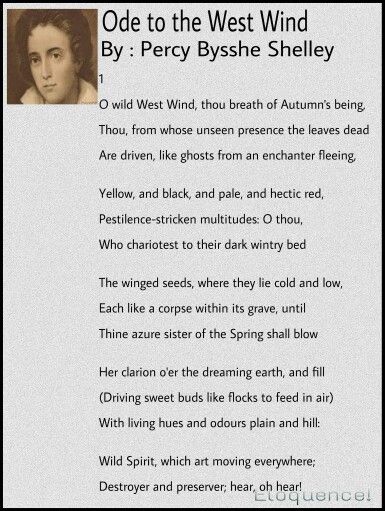 Ode to the West Wind, By : P.B.Shelley Ode To The West Wind Poem, Ode To The West Wind, Wind Poem, Tennyson Poems, Autumn Poems, Classic Poems, English Poetry, House Construction, Construction Plan