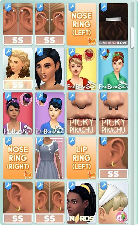 sparrow's cc | Sims 4 piercings, Sims four, Sims Whicked Wims Sims 4, Sims 4 Jobs, Los Sims 4 Mods, Sims 4 Piercings, Die Sims 4, Sims 4 Traits, Sims 4 Cas Mods, Sims Packs, Play Sims 4